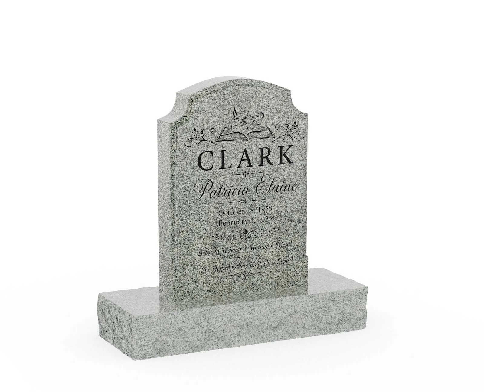Show photo 2 of 3: Classic Serpentine Top Upright Headstone