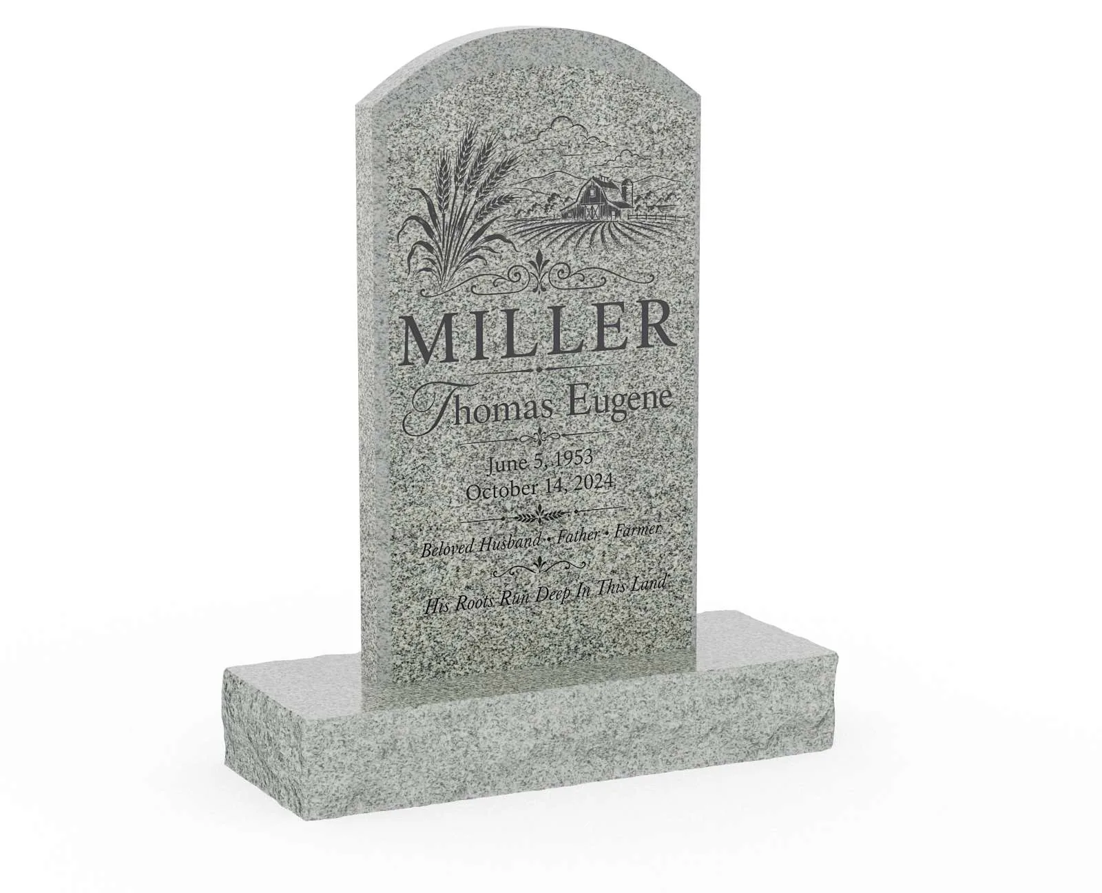 Show photo 2 of 3: Classic Rounded Top Shape Headstone