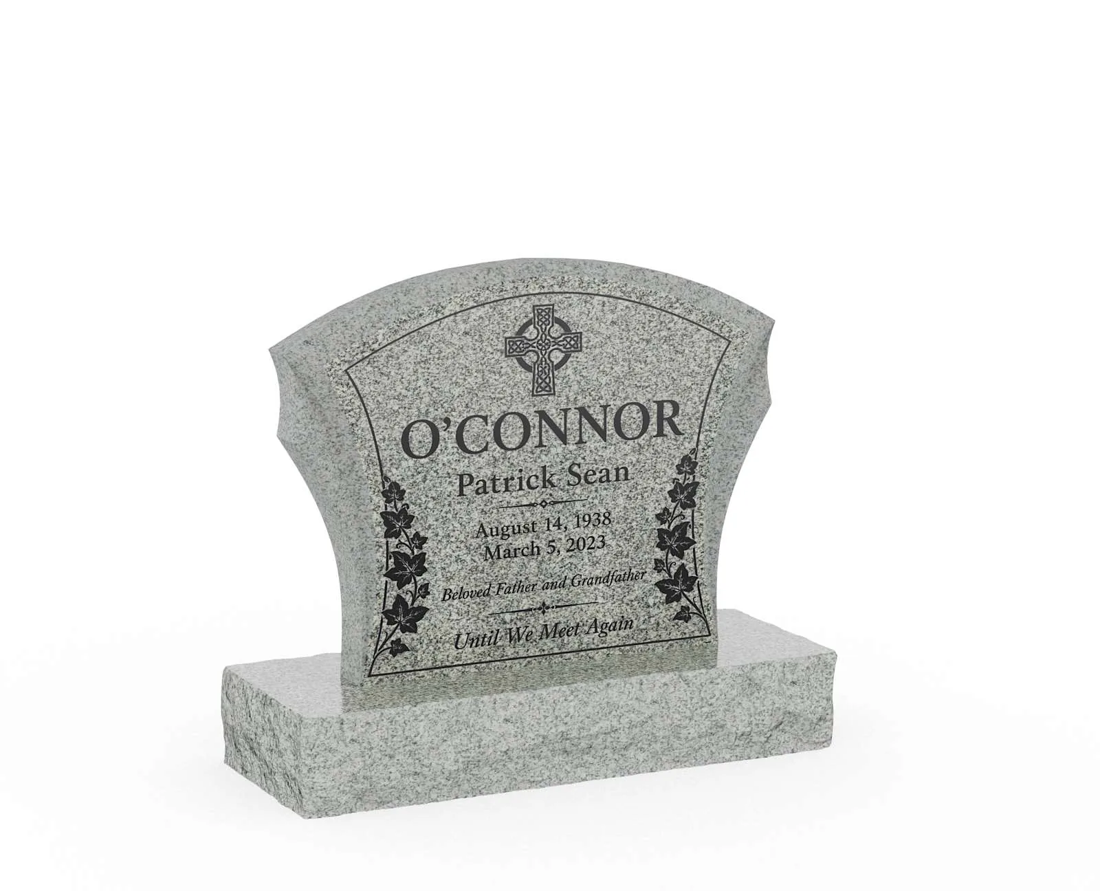 Show photo 2 of 3: Curved Shape Granite Headstone