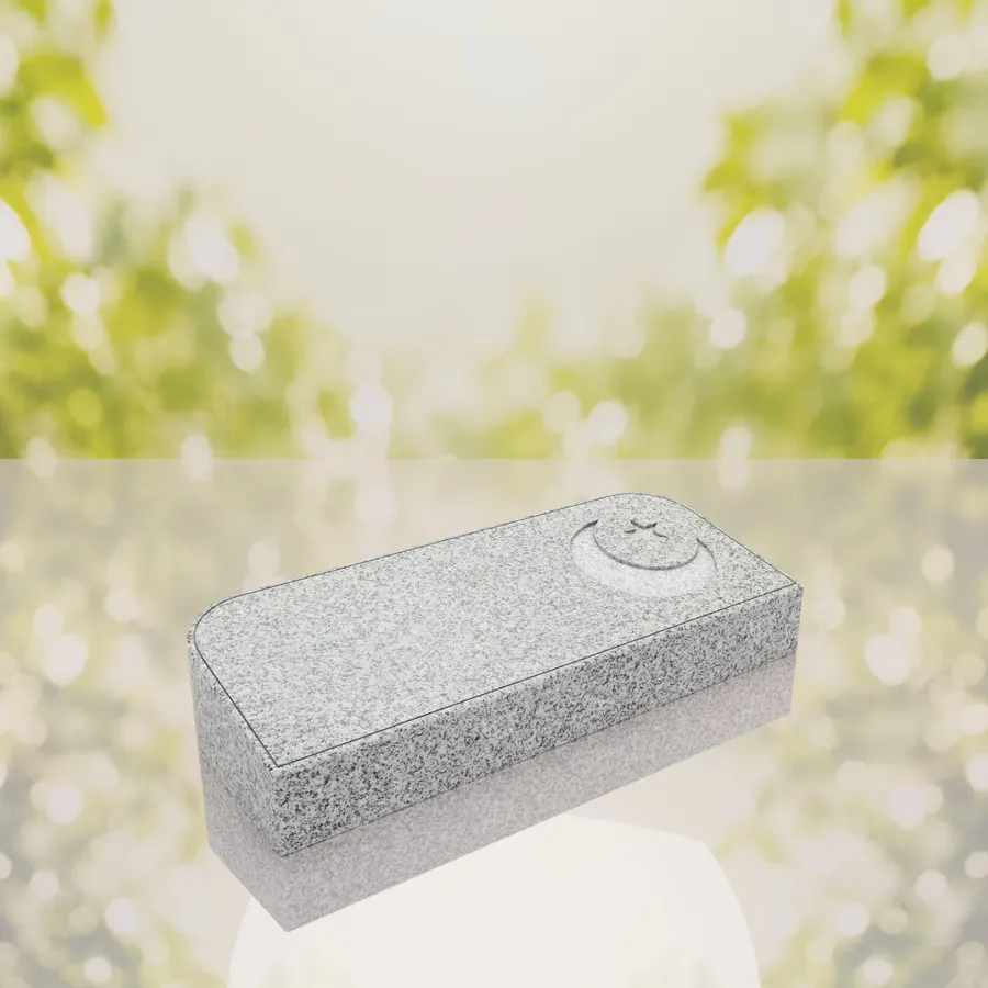 Companion Bevel Granite Grave Marker with Islamic Crescent