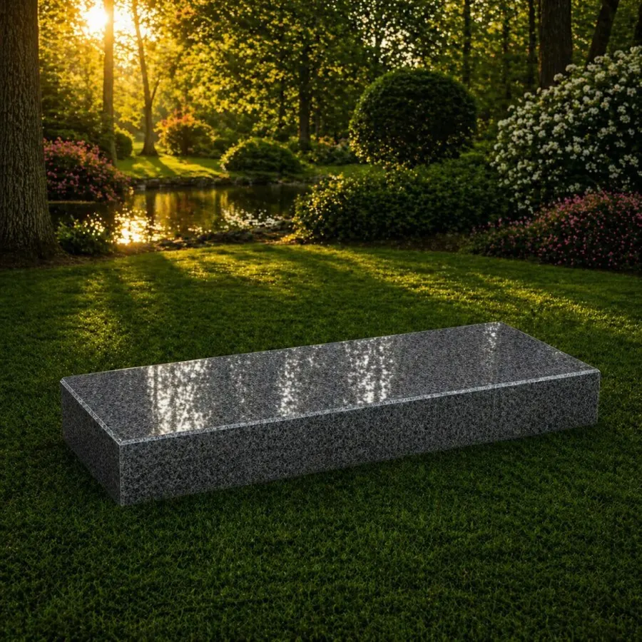 Companion Flat Granite Grave Marker — Design 12