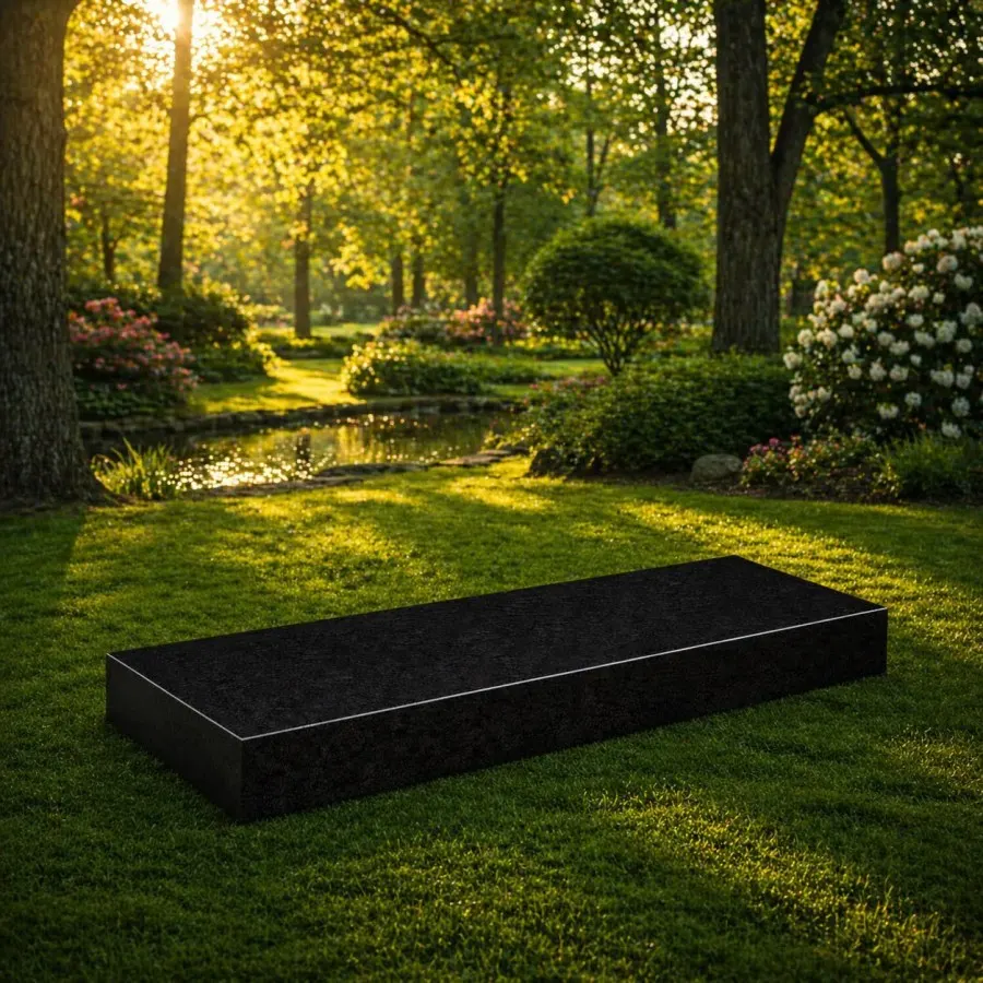 Companion Flat Granite Grave Marker — Design 5