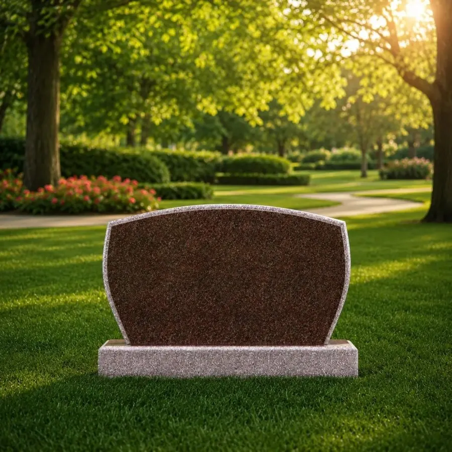 Companion Upright Granite Headstone with Arched Top