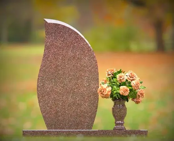 Flame-Shape Upright Granite Headstone 24x4x44