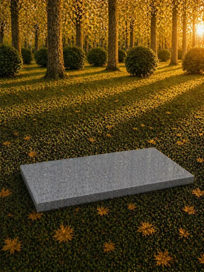 Flat Granite Grave Marker 24 x 12 x 1 — Design 2
