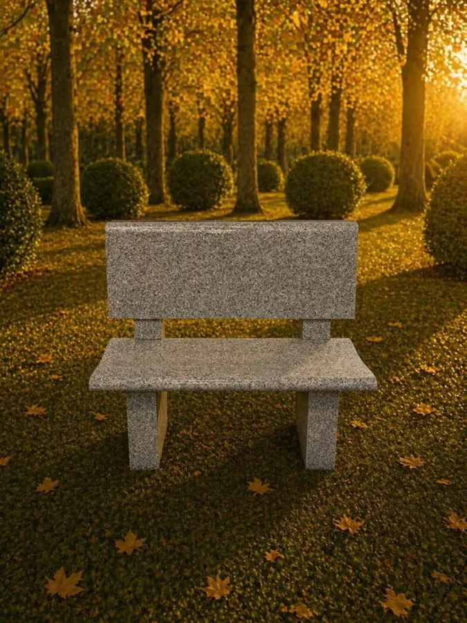 Granite Memorial Bench with Backrest 36 x 14 x 20