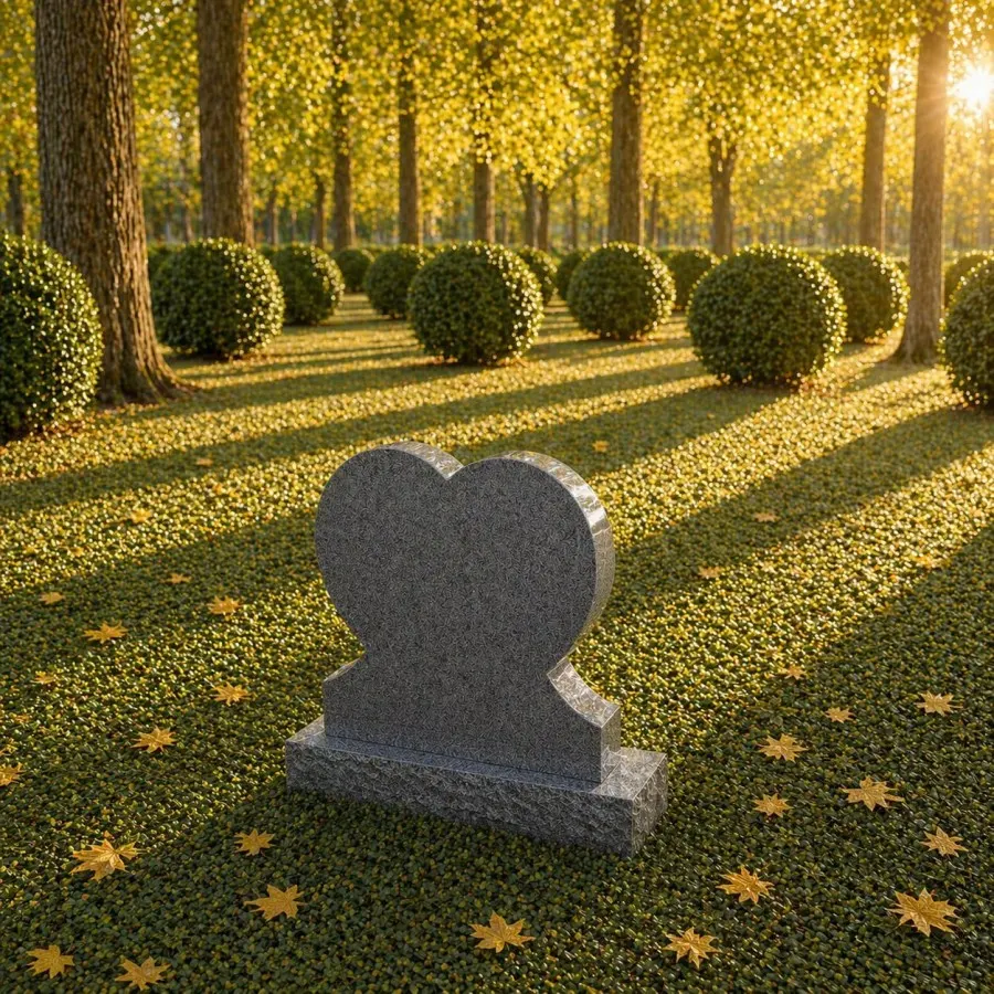 Heart Shape Granite Upright Headstone