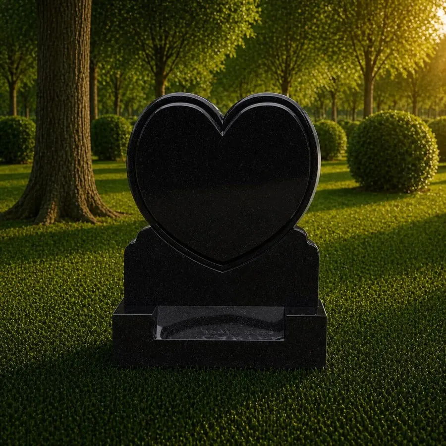 Heart Shape Upright Granite Headstone 20 x 4 x 21