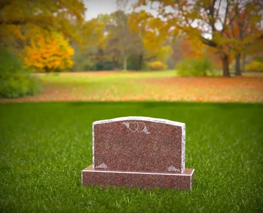 Low Serpentine-Top Upright Granite Headstone