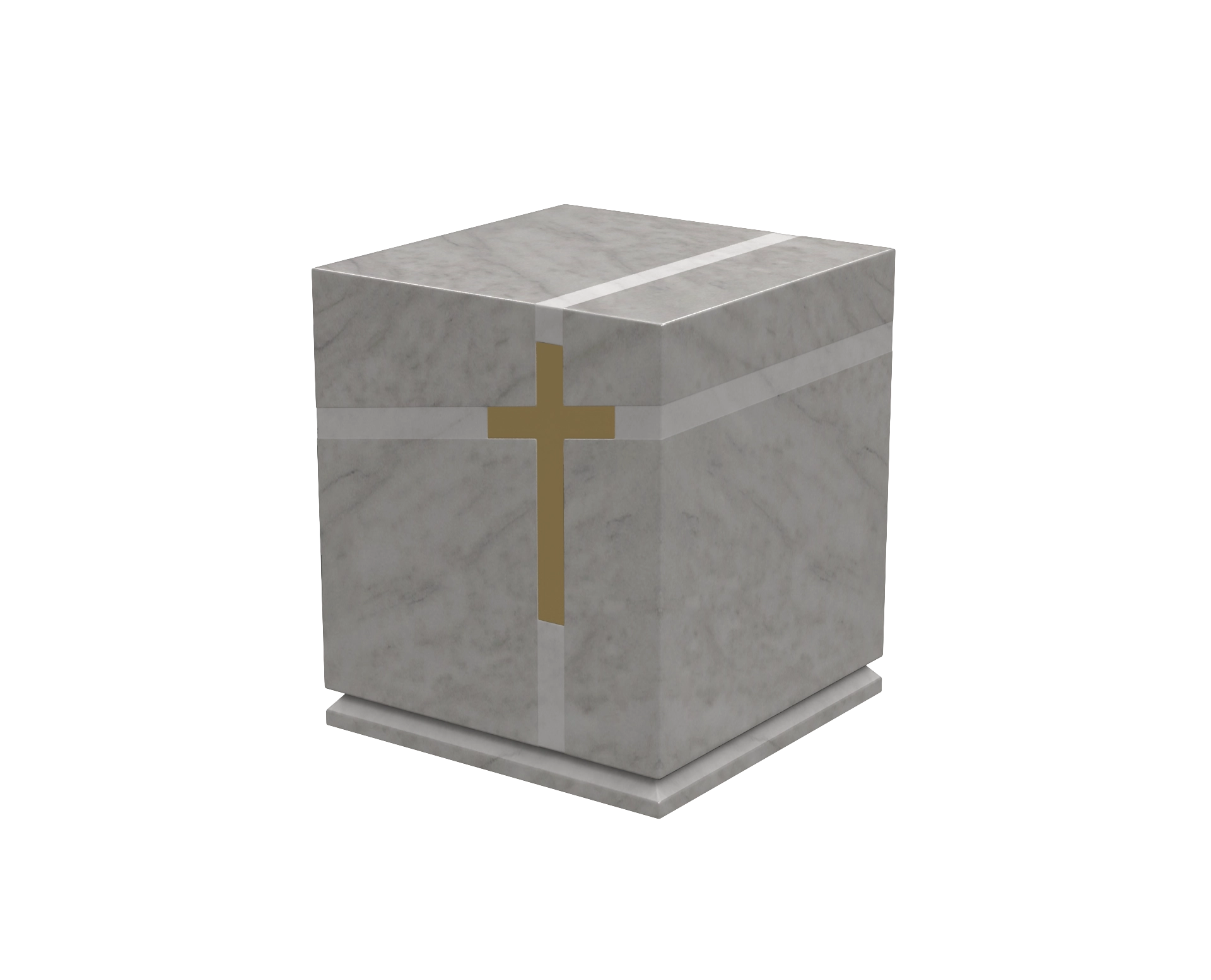 Luxury Cross Emblem Cube Urn