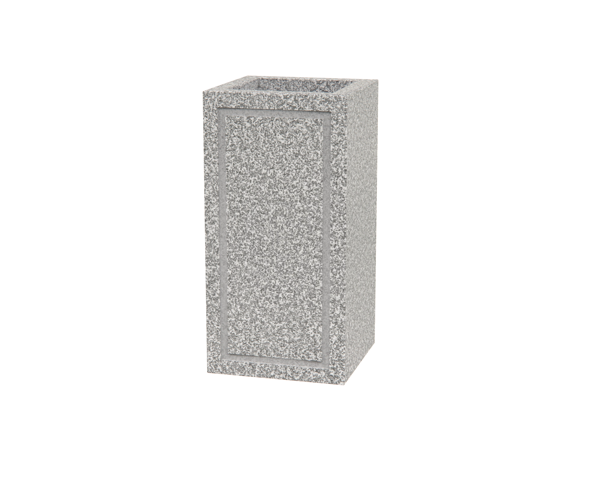 Luxury Granite Cemetery Vase with Engraved Border Panel in Elite Grey