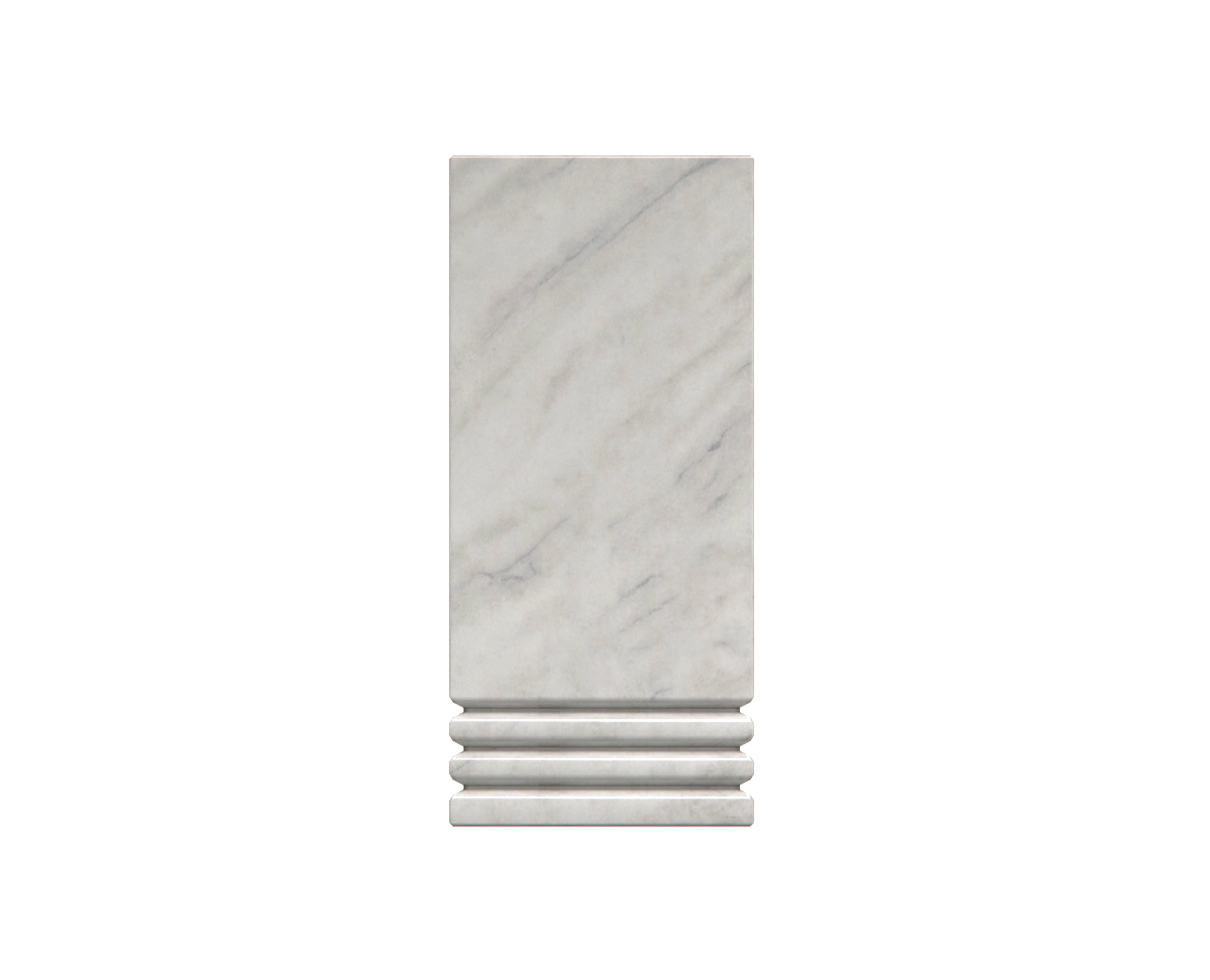 Luxury Marble Cemetery Vase with Stepped Plinth Base in Carrara White view 2