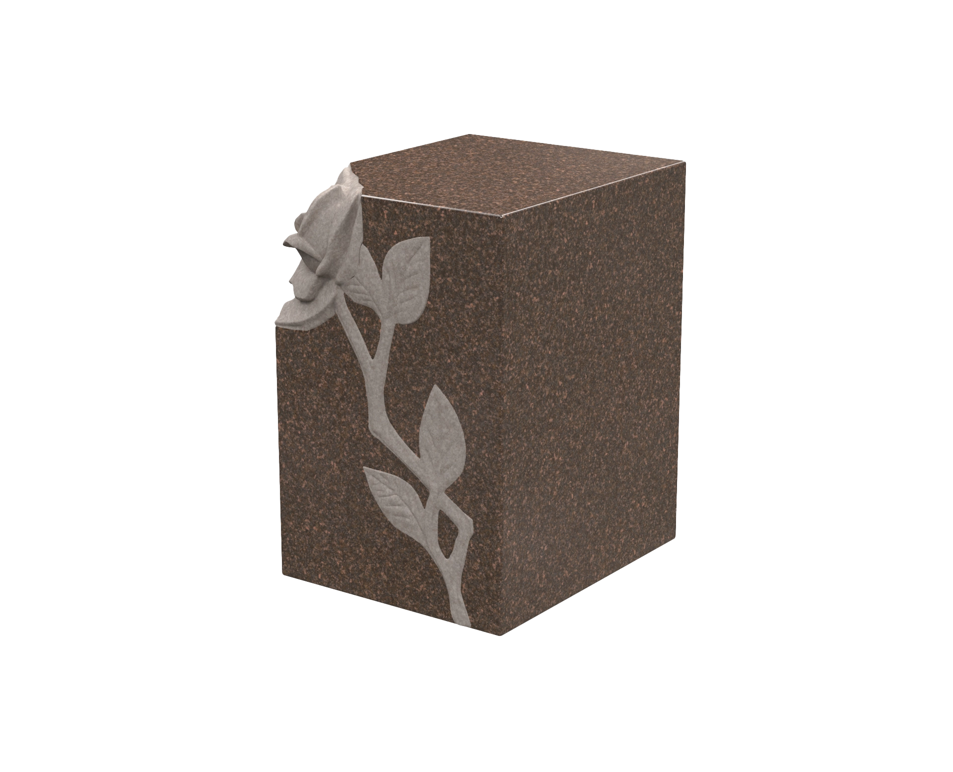 Luxury Rose Relief Cube Urn view 2