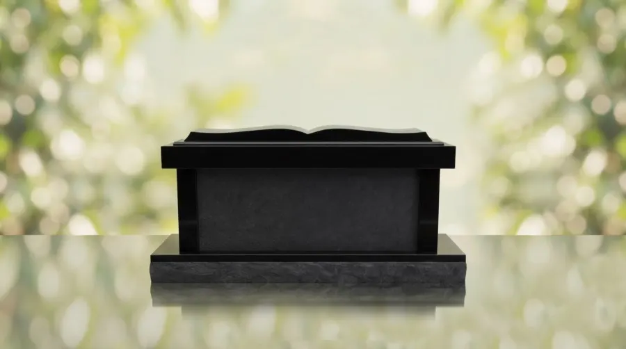 Open Book Bench Granite Columbarium view 3