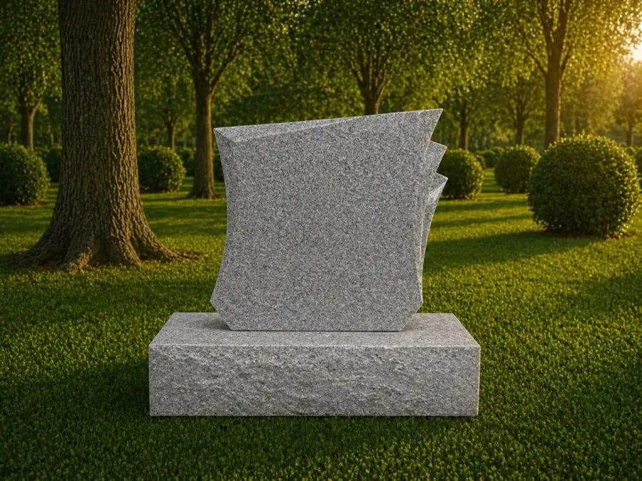 Modern Abstract Shape Granite Headstone