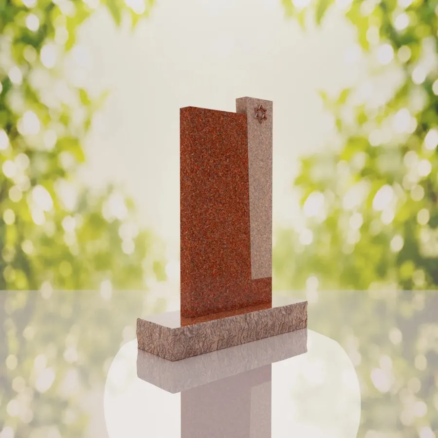 Modern Jewish Granite Memorial Headstone