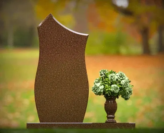 Modern Flame Shape Granite Headstone