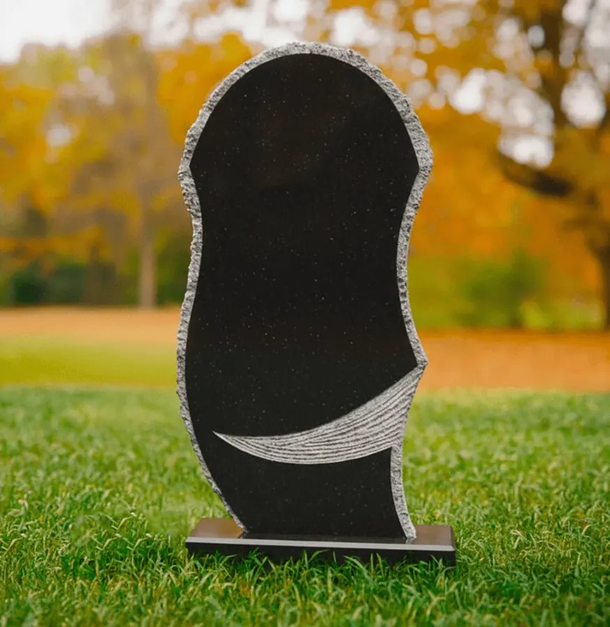 Wave Edge Shape Granite Headstone