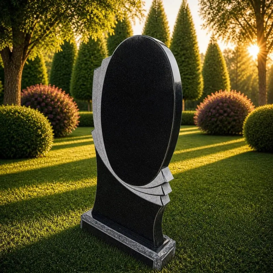 Oval Upright Granite Headstone 23x4x47