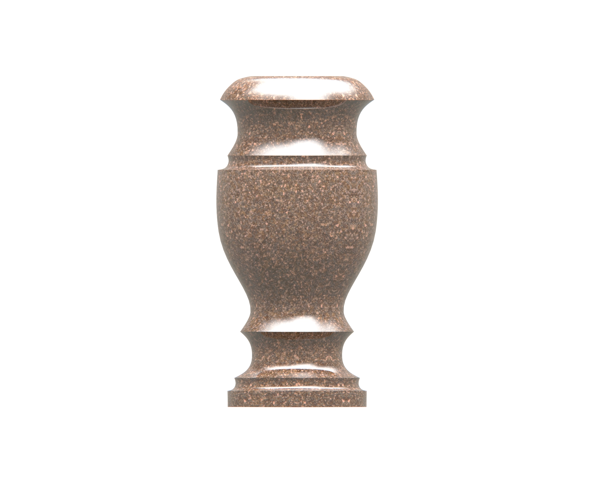 Premium Granite Cemetery Vase in Morning Rose view 2