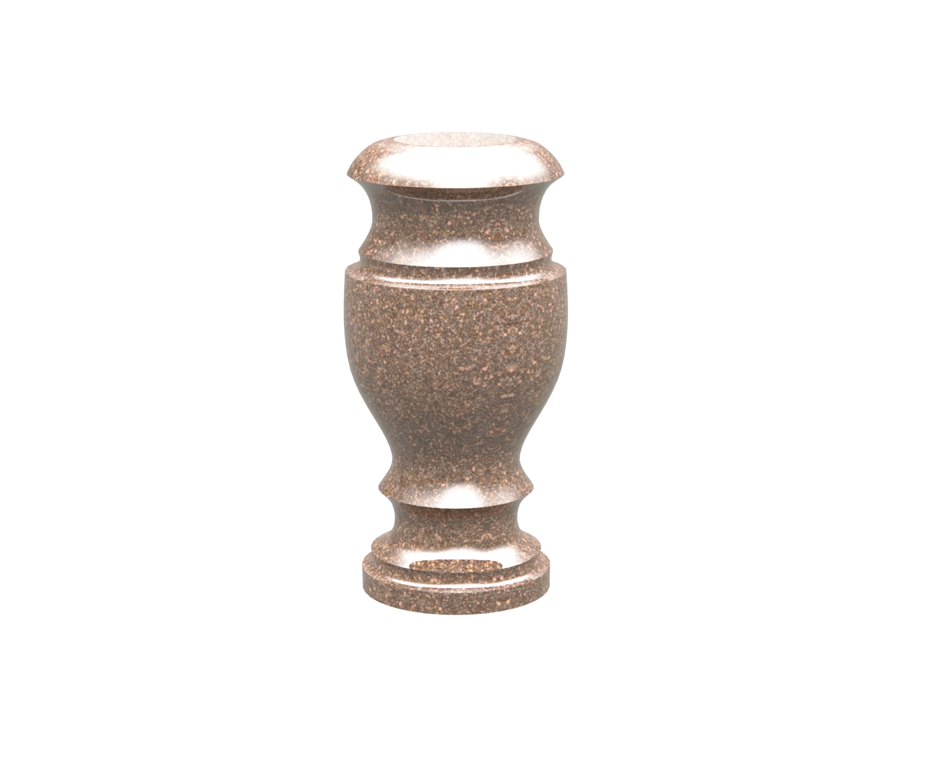 Premium Granite Cemetery Vase in Morning Rose