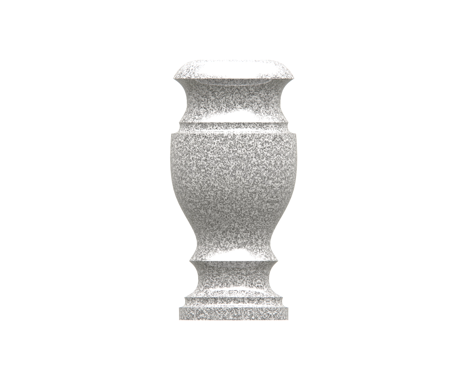 Premium Granite Cemetery Vase — Tall Profile view 2