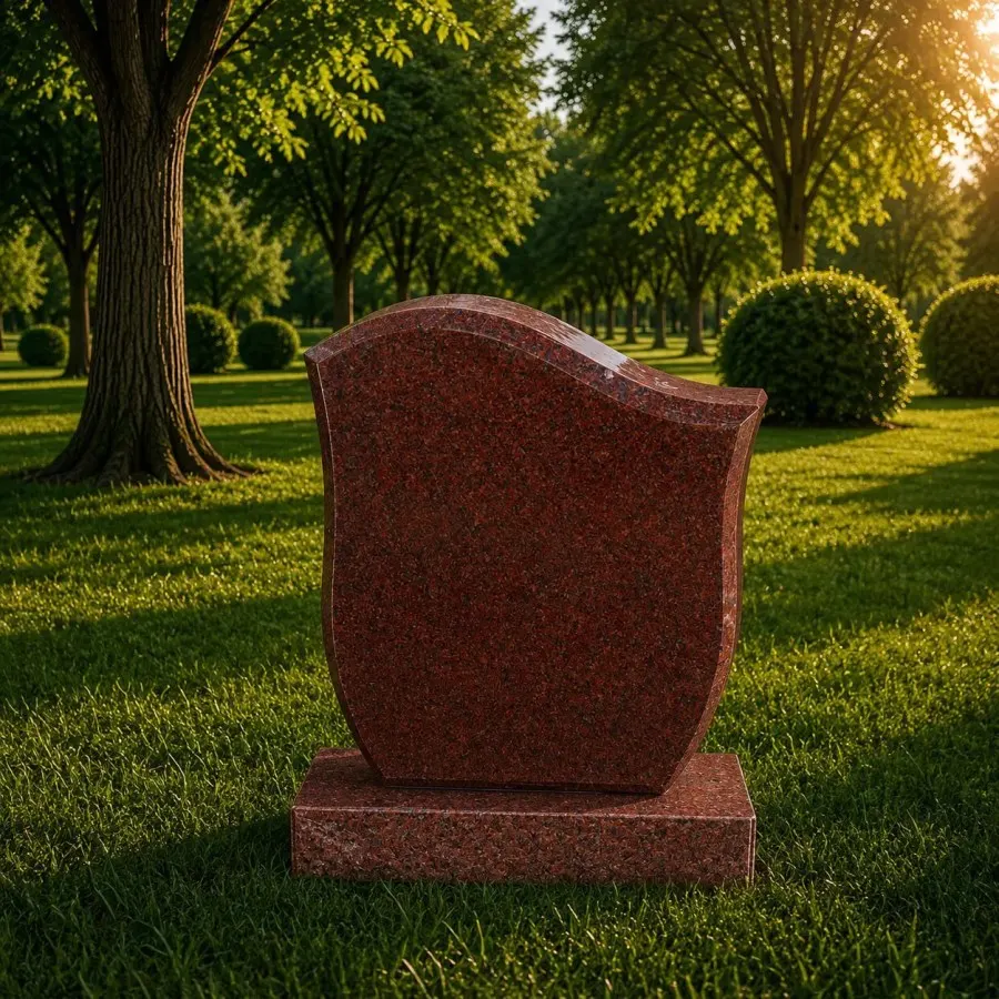 Wave Shape Granite Headstone 18 x 3 x 22