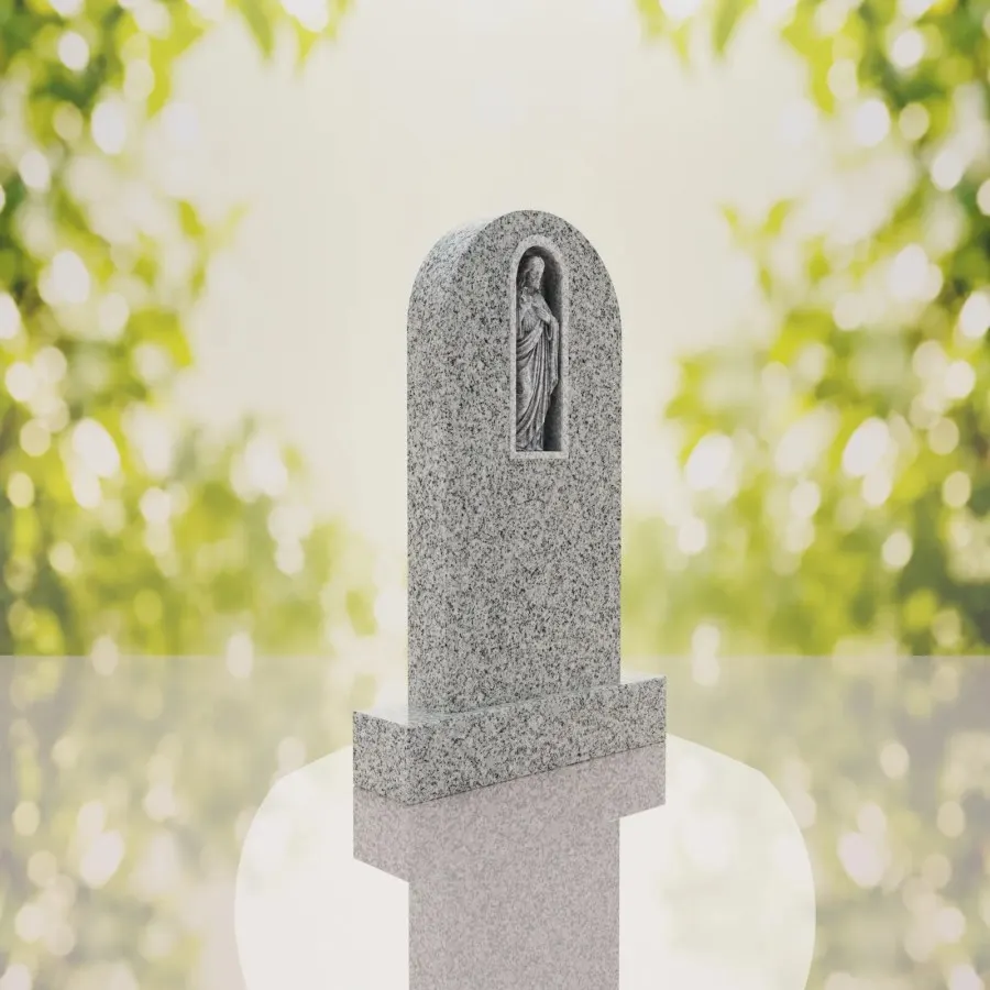Sacred Heart of Jesus Catholic Granite Headstone 20 X 3 X 36