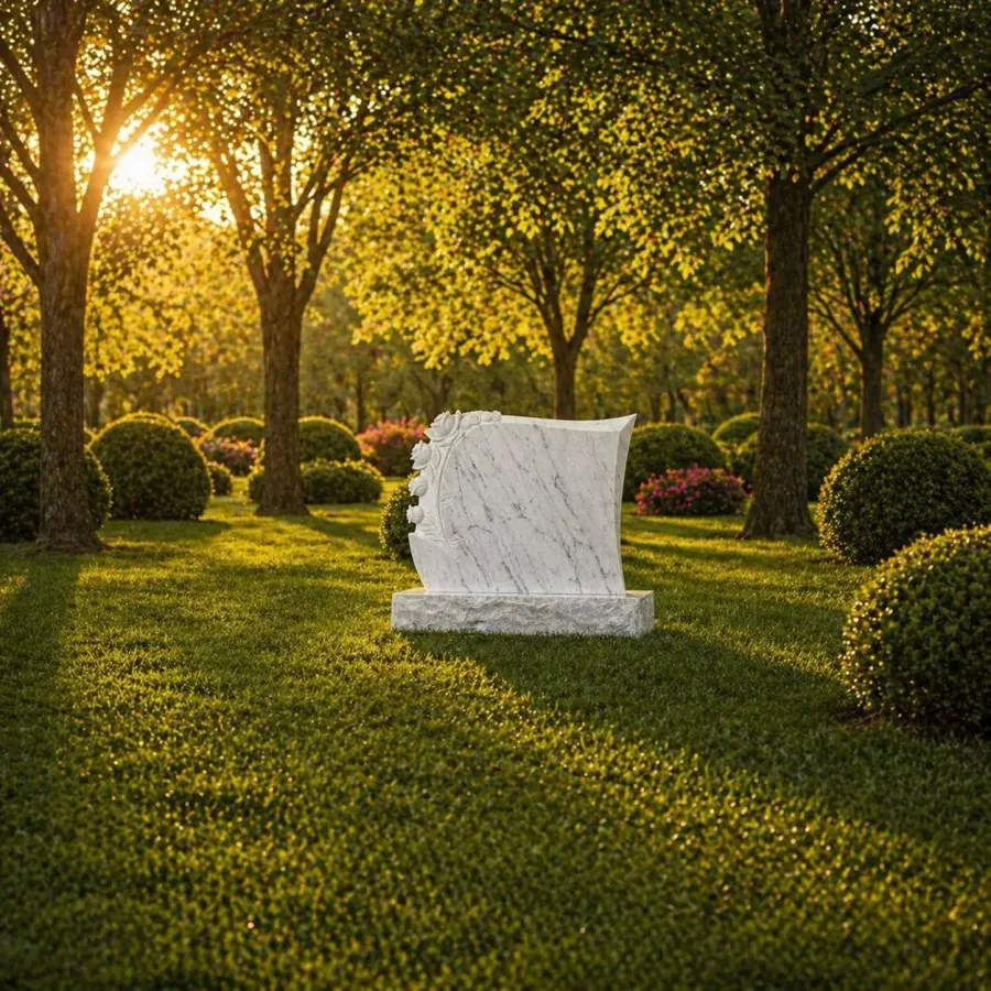 Sculpted Rose Headstone 26 x 4 x 19