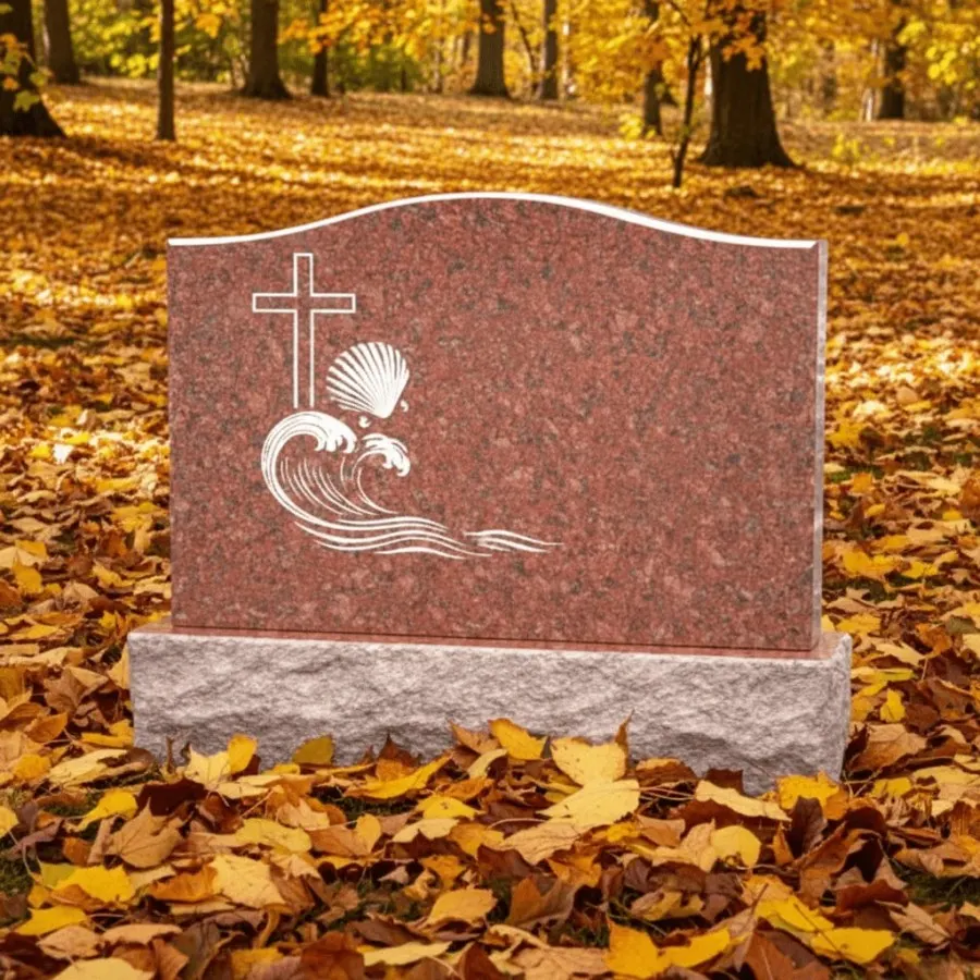 Christian Serpentine Granite Headstone