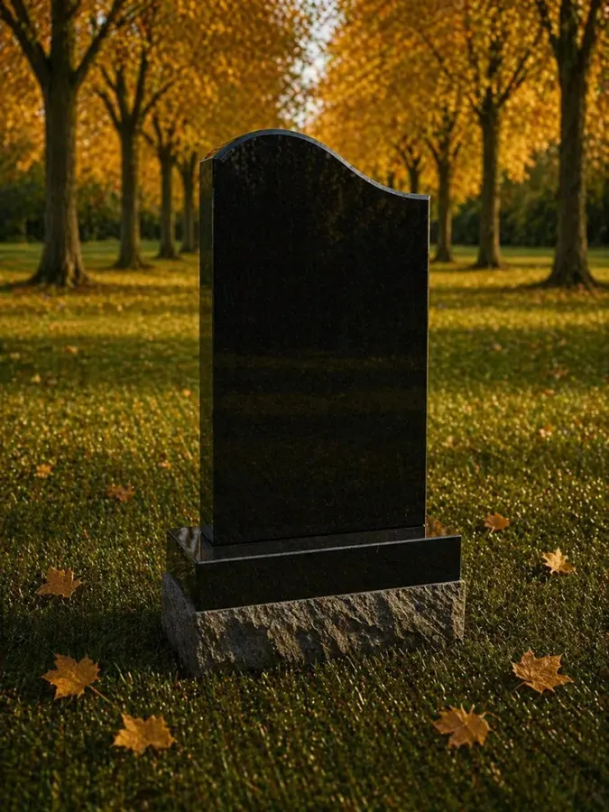 Serpentine Upright Headstone 14 x 2 x 30