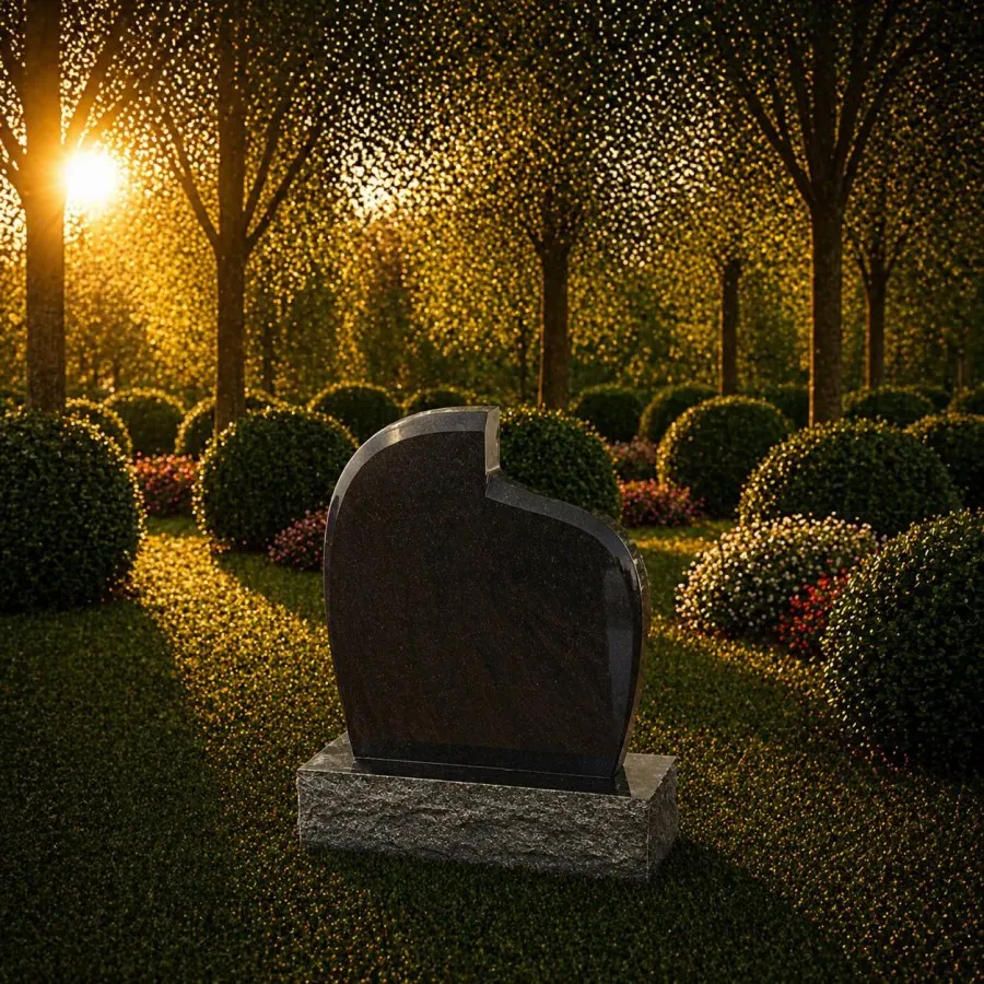 Tear Drop Shape Granite Headstone 18 x 3 x 18 (shape upright granite headstone 2)