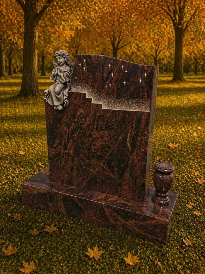 Special Shape Headstone with Heart Design