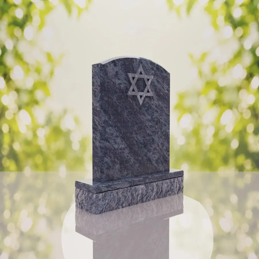 Star of David Granite Headstone
