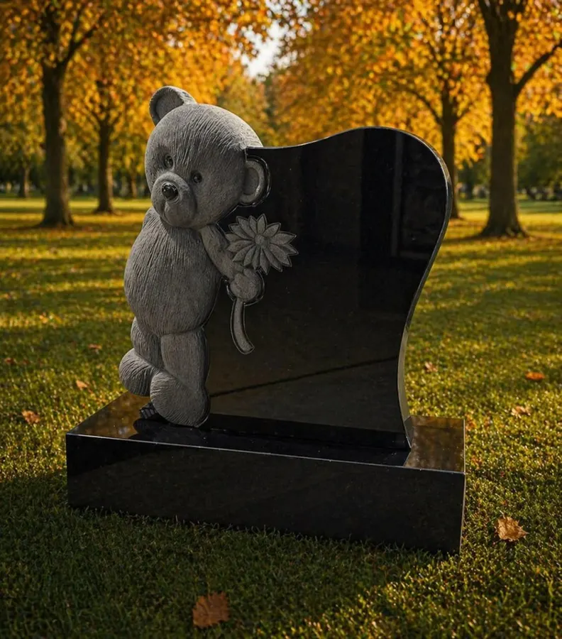 Teddy Bear Granite Headstone