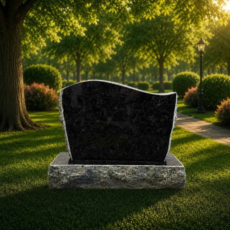 Black Granite Upright Headstone 25 x 6 x 18