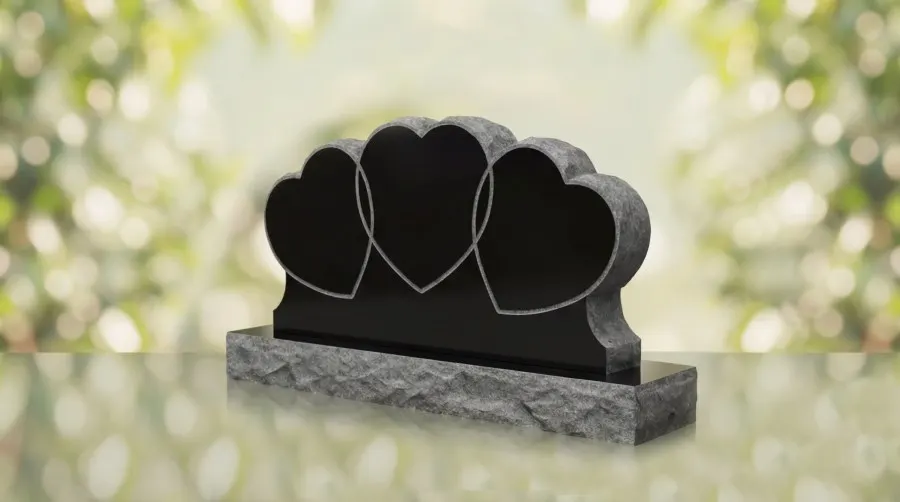 Triple Heart Companion Headstone