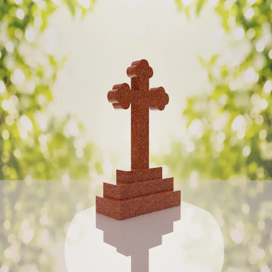 Traditional Christian Granite Cross Memorial
