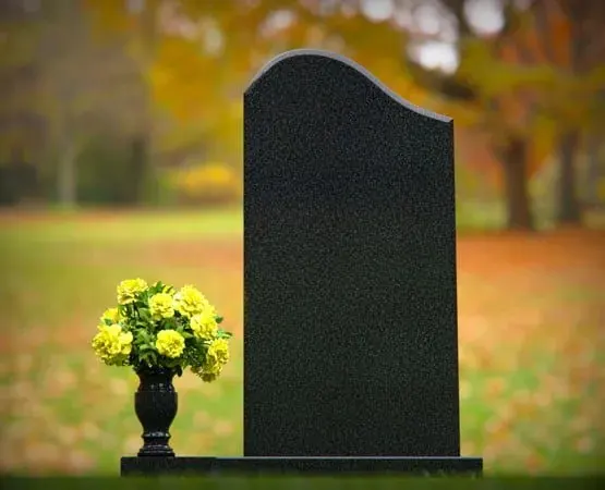Upright Granite Headstone with Vase 20 x 2 x 32