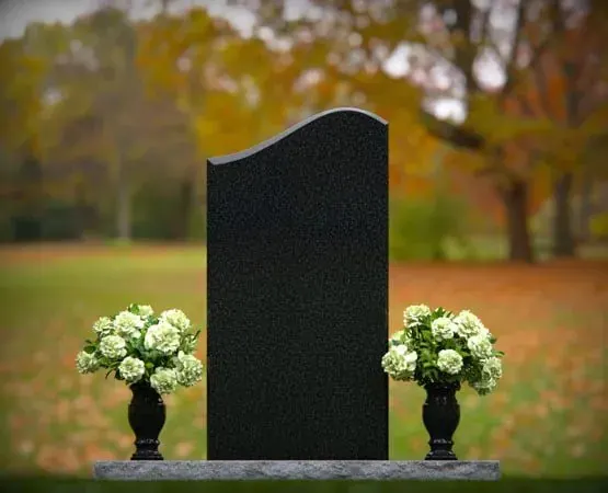 Wave Curve Upright Granite Headstone 16 x 3 x 31