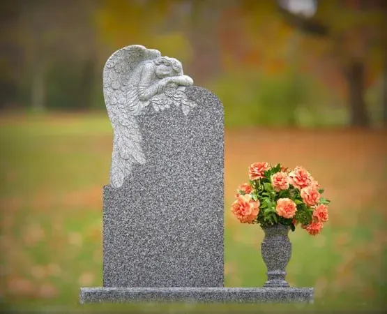 Weeping Angel Shape Granite Headstone Memorial 24 x 3 x 47