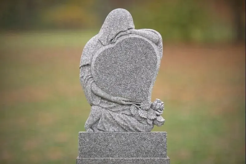 Guardian Embrace Heart Granite Headstone 24 x 3 x 44