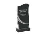 Modern Curved Granite Headstone – Contemporary Memorial Design