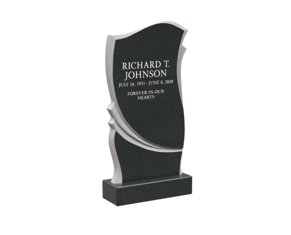 Modern Curved Granite Headstone – Contemporary Memorial Design - Image 1