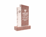 Unique Two-Tone Granite Headstone with Star of David Accent – Elegant Memorial Design