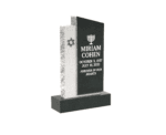 Upright Jewish Headstone with Menorah and Star of David
