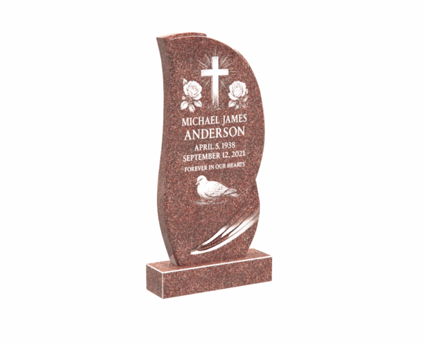 Modern Curved Granite Headstone - Image 1