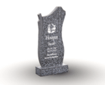Elegant Upright Headstone with Cross and Sailing Ship Symbol