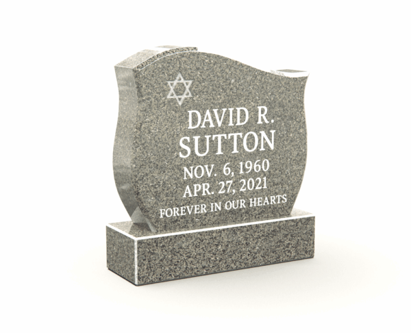 Graceful Curved Memorial with Star of David - Image 1