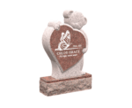 Children’s Heart-Shaped Headstone with Teddy Bear and Butterfly